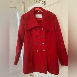 Jessica Simpson Red Peacoat